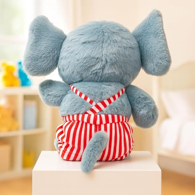 Dangri Elephant Stuffed Plush Animal | Teddy Bear Soft Toy |Ideal for Birthdays & Special Occasions Girls/Boys, Baby Kids -(Grey, 38Cm)