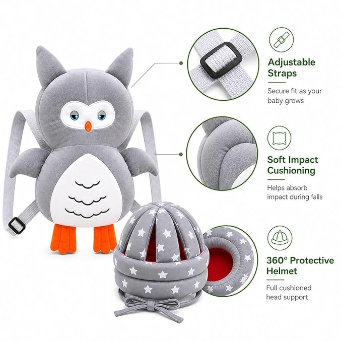 Baby Back Protector Pillow with Head Safety Hat Combo for Toddlers