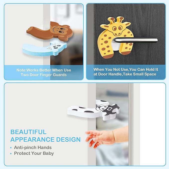 5 Pcs Children Safety Door Pinch Guard,Door Slam Stopper Soft Foam Door Stopper