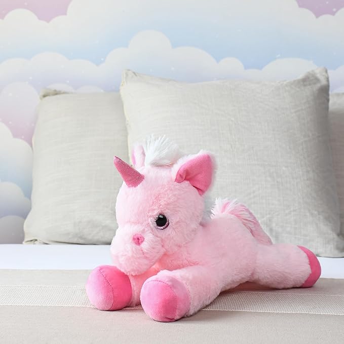 Pink Unicorn Soft Toy – 45cm | Super Soft Floppy Plush with Glittery Horn & Sparkling Details | Adorable Stuffed Animal Toy for Kids & Girls Room Décor