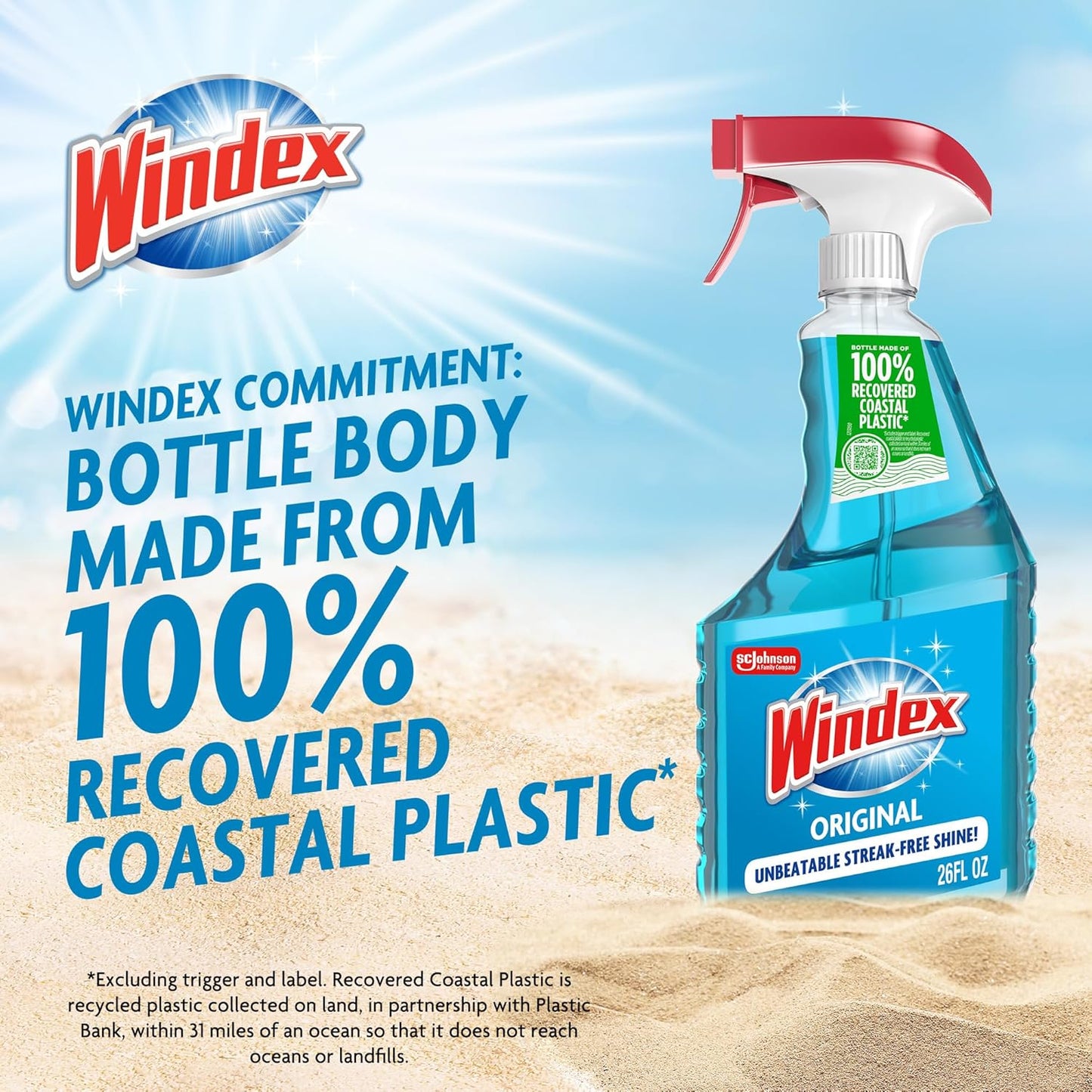 Windex Original Glass Cleaner Spray | Streak-Free Shine | Ammonia-D Formula | 23 fl oz (680ml)