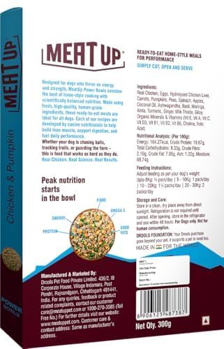 Fresh Dog Food Chicken & Pumpkin 300g | High Protein, 65% Real Chicken, 35% Fruits & Veggies | No Preservatives | Ready to Serve | Single-Serve Meal