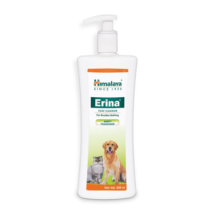 Erina Coat Cleanser | 450 ml | Routine Bathing & Skin Hygiene | With Neem for Dandruff & Itch Relief