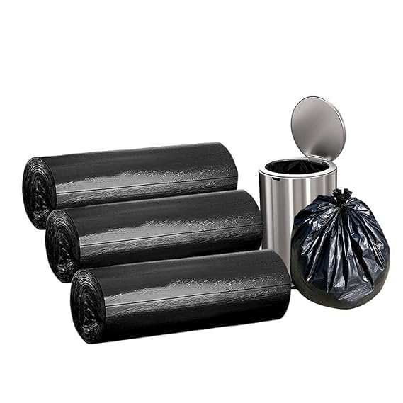 Bindian Heavy Duty Garbage Bags | Small Size 43 × 48 cm (17 × 19 in) | Leak-Proof Black Trash Bags | 90 Bags (3 Rolls)