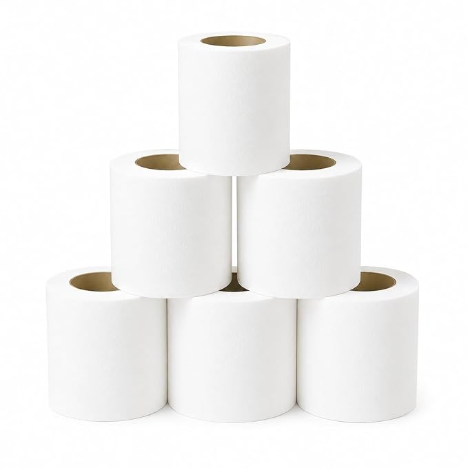 Softouch 3 Ply Toilet Tissue Roll Family Pack | 6 Rolls | 960 Pulls | Soft & Highly Absorbent | Virgin Cellulose Fiber