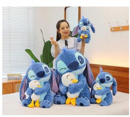 Hug Duck Stiffy Plushie Stuffed Plush Teddy Bear Soft Toy |Ideal for Birthdays & Special Occasions Girls/Boys, Baby Kids -Blue (30Cm)
