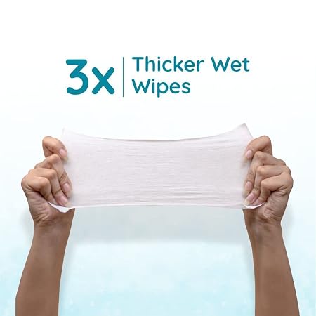 Mother Sparsh 99% Pure Water (Unscented) Baby Wipes I Natural Plant Made Cloth - Super Thick I 72 pcs/Pack - Pack of 6 (Super Saver Pack)
