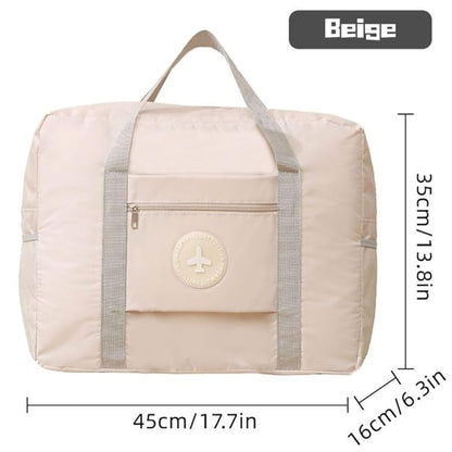 Be Unique Travel Bags for Luggage Spacious with Pockets Foldable Weekender Zipper Duffle Bag, Stylish Handbag Carry on Trolley Bag Waterproof (44 x 18 x 35 cm) (Beige)
