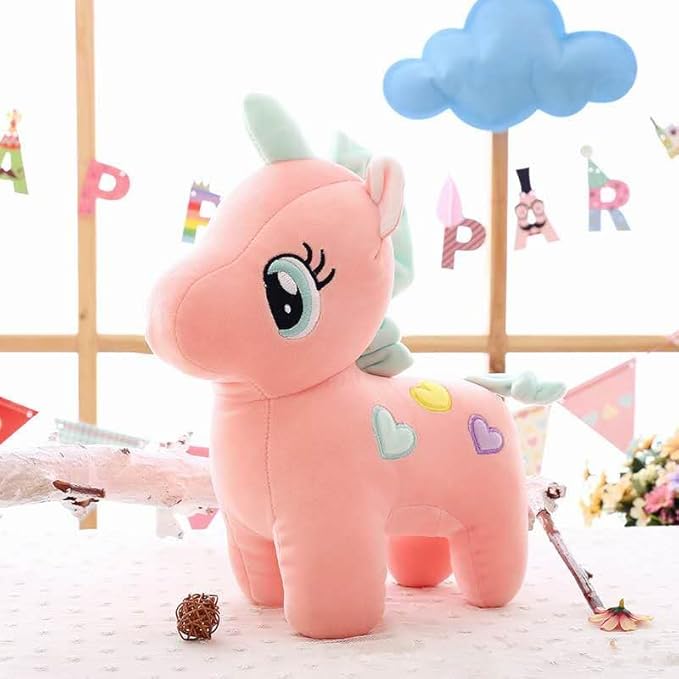 Unicorn Stuffed Soft Toy Plush for Kids Baby Boy Girl Birthday (25cm- Pink)