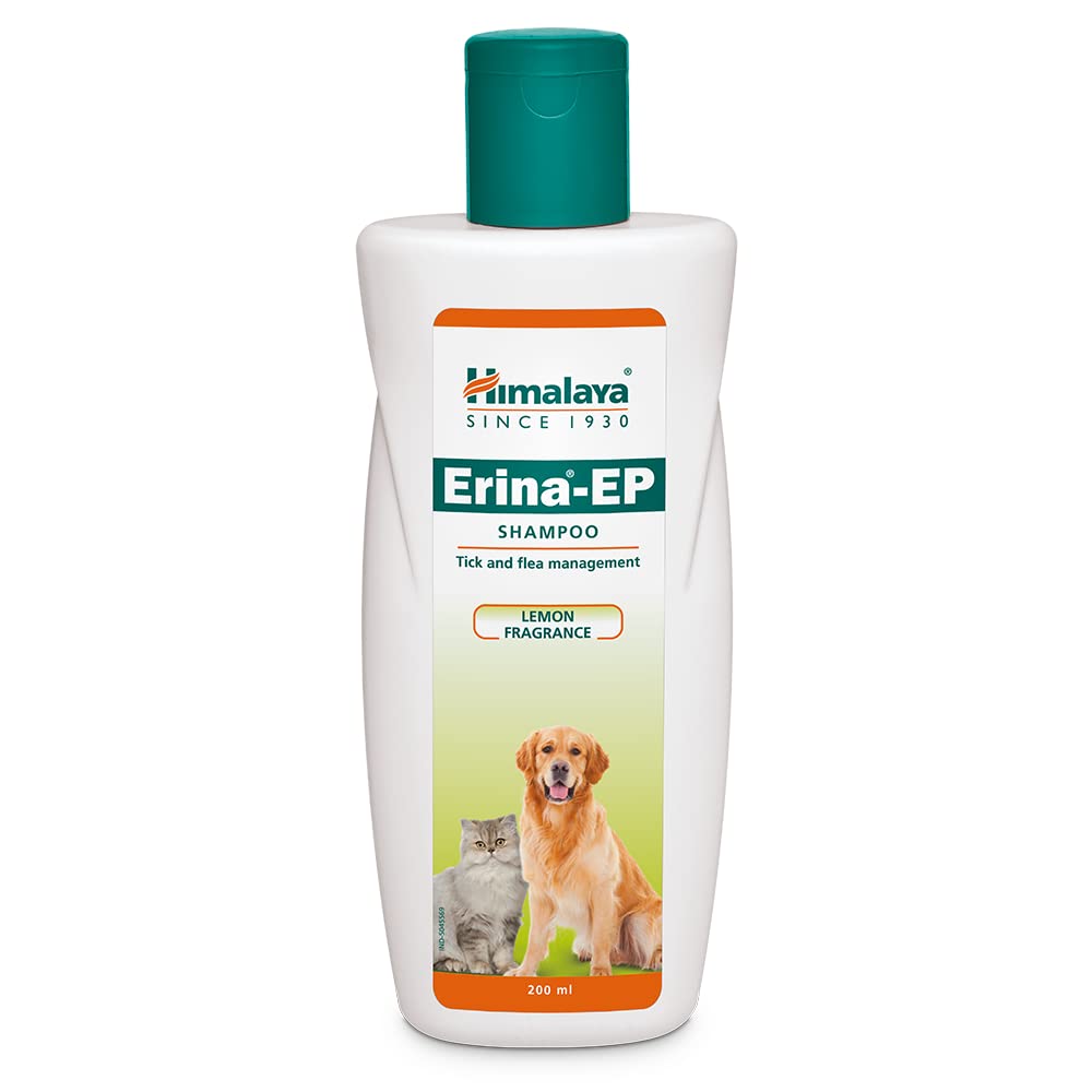 Erina-EP Shampoo | 200 ml | Tick & Flea Control for Dogs & Cats | with Neem & Eucalyptus for Skin Health & Hygiene