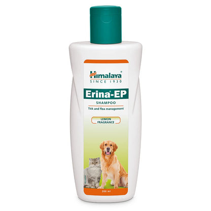 Erina-EP Shampoo | 200 ml | Tick & Flea Control for Dogs & Cats | with Neem & Eucalyptus for Skin Health & Hygiene
