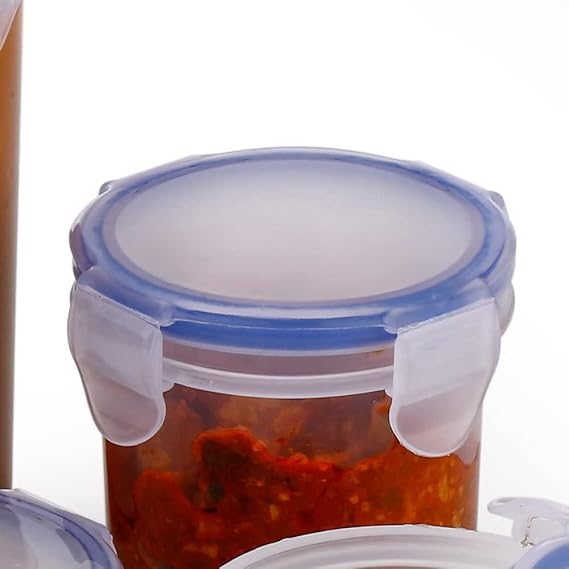 Plastic Airtight Round Food Storage Containers | Leak-Proof Locking Lid | BPA-Free | 5-Piece Set (110ml–500ml)