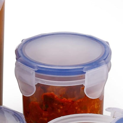 Plastic Airtight Round Food Storage Containers | Leak-Proof Locking Lid | BPA-Free | 5-Piece Set (110ml–500ml)