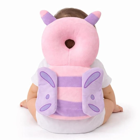 Baby Head Protector Cushion for 6–24 Months | Soft Plush Safety Backpack for Toddlers | Adjustable Straps, Anti-Fall Pillow for Infants (Butterfly)