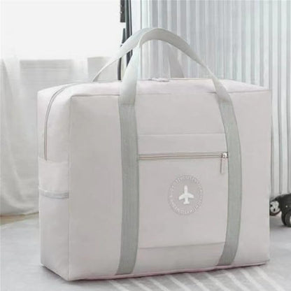 Be Unique Travel Bags for Luggage Spacious with Pockets Foldable Weekender Zipper Duffle Bag, Stylish Handbag Carry on Trolley Bag Waterproof (44 x 18 x 35 cm) (Beige)