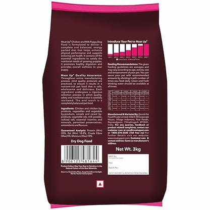 Puppy Dry Dog Food 2.4kg Pack (1.2kg + 1.2kg) | Chicken & Milk Flavour | Supports Growth | Highly Palatable & Easily Digestible