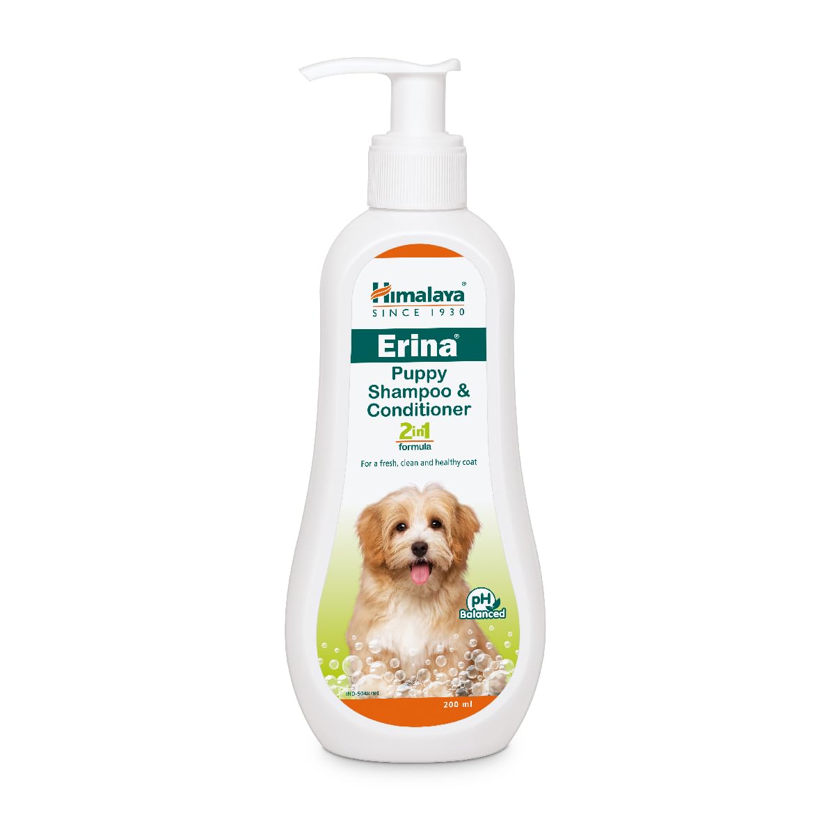 Erina Puppy Shampoo & Conditioner | 200 ml | Gentle 2-in-1 Cleansing & Conditioning for Puppies – with Oats, Reetha & Lavender Oil