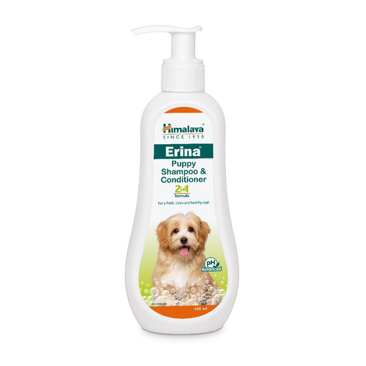 Erina Puppy Shampoo & Conditioner | 200 ml | Gentle 2-in-1 Cleansing & Conditioning for Puppies – with Oats, Reetha & Lavender Oil
