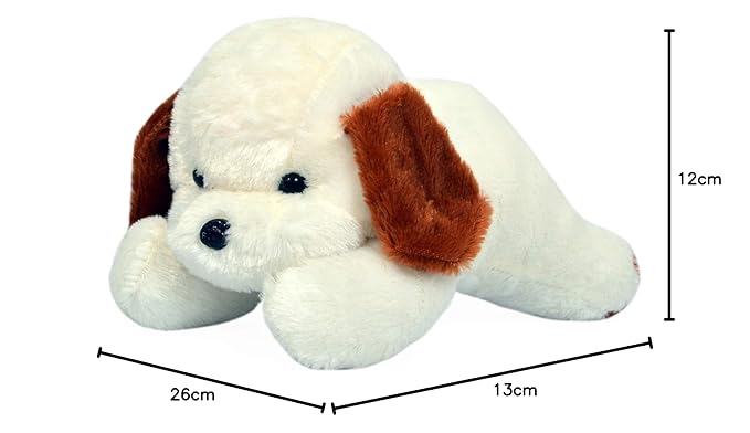 Dog Stuffed Soft Toy Plush for Kids Baby Boy Girl Birthday 26 cm, Dog-White