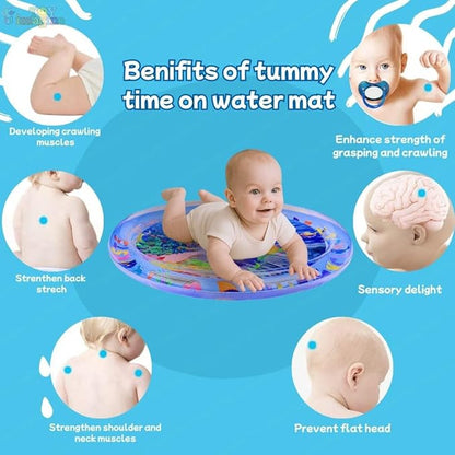 Circle Water Play mat for Babies Tummy Time Leakproof Water Play Mat, Fun Activity Play Center Indoor and Outdoor Water Play Mat for Baby, Pack of 1, Multicolour