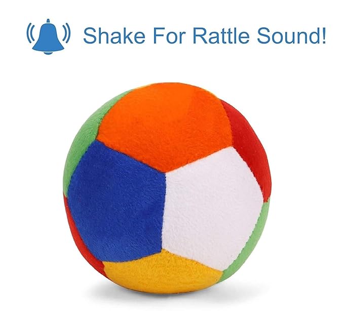 Ball Rattle Sound Soft Toy for Kids Baby Boy Girl Birthday (10 cm)