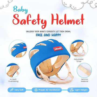 Baby Head Protector for Safety of Kids 6M to 60M- Baby Safety Helmet with Proper Air Ventilation & Corner Guard Protection + Baby Kneepads for Crawling