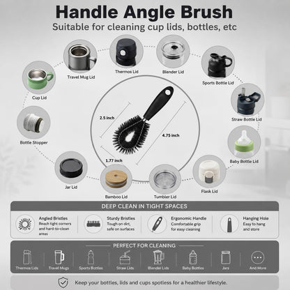 3-Piece Long Handle Bottle Cleaning Brush Set – 15" Bottle Cleaner Brushes for Water Bottles, Tumblers, Straws, Coffee Mugs, Sports Bottles, Thermos & Flask Cleaning