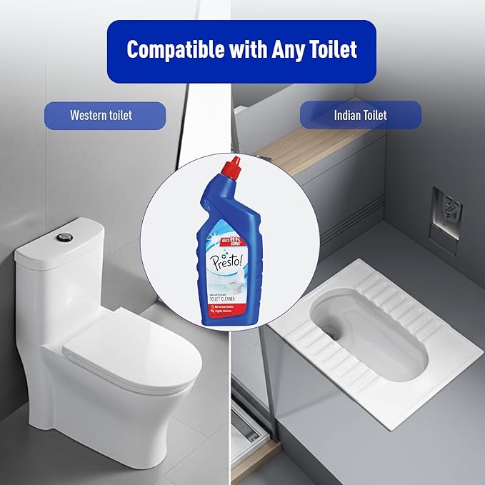 Presto! Disinfectant Toilet Cleaner Original | 2 Litres (1L x 2 Pack) | Kills 99.9% Germs | Tough Stain Remover