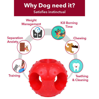 Non-Toxic Rubber Hole Ball Toy, Puppy/Dog Teething Toy - 7.62 cm Pack