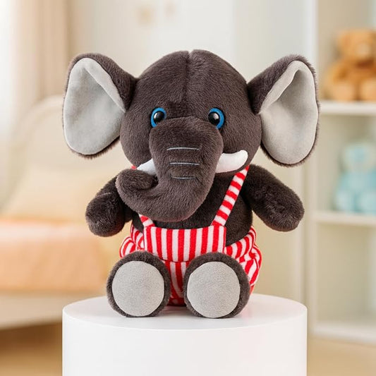 Dangri Elephant Stuffed Plush Animal | Teddy Bear Soft Toy |Ideal for Birthdays & Special Occasions Girls/Boys, Baby Kids -(Dark Coffee, 38Cm)