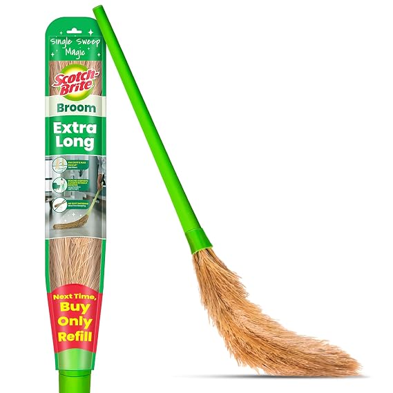 Scotch-Brite Multi-Purpose Broom | Soft & Strong Bristles | Indoor Floor Cleaning