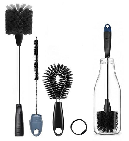 3-Piece Long Handle Bottle Cleaning Brush Set – 15" Bottle Cleaner Brushes for Water Bottles, Tumblers, Straws, Coffee Mugs, Sports Bottles, Thermos & Flask Cleaning