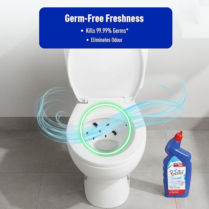 Presto! Disinfectant Toilet Cleaner Original | 2 Litres (1L x 2 Pack) | Kills 99.9% Germs | Tough Stain Remover