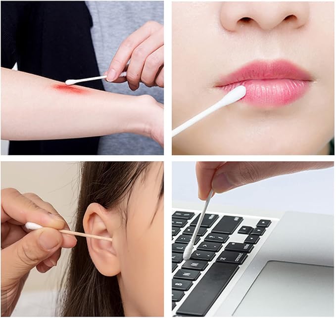 Premium Cotton Swabs (100 Pcs) | Soft Double-Tipped Cotton Buds for Ear Cleaning, Makeup & Daily Hygiene
