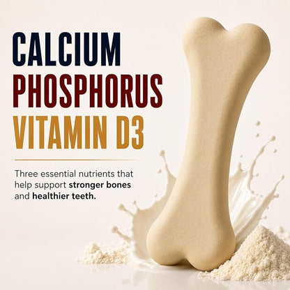 Calcium Bone Supplement Dog Treats (240g + 240g) 480g | Pack of 30 Pieces | Supports Strong Gums & Jaws | Helps Maintain Clean Teeth | 100% Digestible & Safe