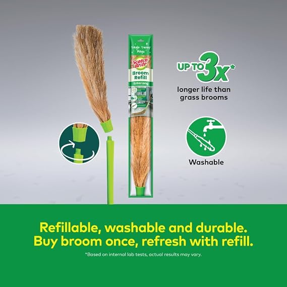 Scotch-Brite Multi-Purpose Broom | Soft & Strong Bristles | Indoor Floor Cleaning