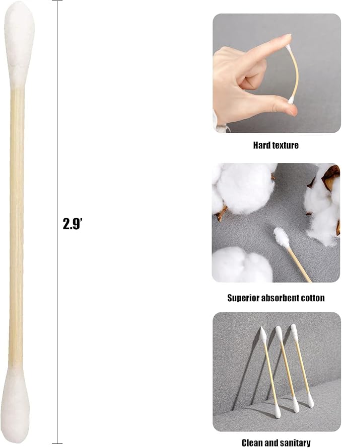 Premium Cotton Swabs (100 Pcs) | Soft Double-Tipped Cotton Buds for Ear Cleaning, Makeup & Daily Hygiene