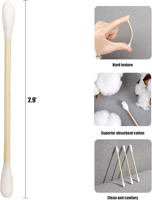 Premium Cotton Swabs (100 Pcs) | Soft Double-Tipped Cotton Buds for Ear Cleaning, Makeup & Daily Hygiene