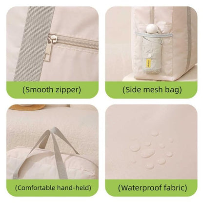 Be Unique Travel Bags for Luggage Spacious with Pockets Foldable Weekender Zipper Duffle Bag, Stylish Handbag Carry on Trolley Bag Waterproof (44 x 18 x 35 cm) (Beige)