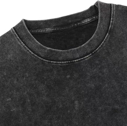 Men's Acid Wash Vintage Plain Oversized T-Shirt | Heavyweight Cotton Blank Streetwear Tee