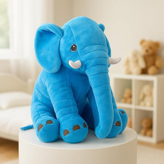 Big Elephant Stuffed Animal Soft Toys, Pillow Toy, Boy's and Girl's Room Decor, Birthday Gifts for Kids -Blue (50cm)