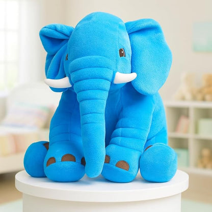 Big Elephant Stuffed Animal Soft Toys, Pillow Toy, Boy's and Girl's Room Decor, Birthday Gifts for Kids -Blue (50cm)