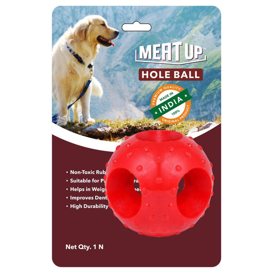 Non-Toxic Rubber Hole Ball Toy, Puppy/Dog Teething Toy - 7.62 cm Pack - US Supar Market