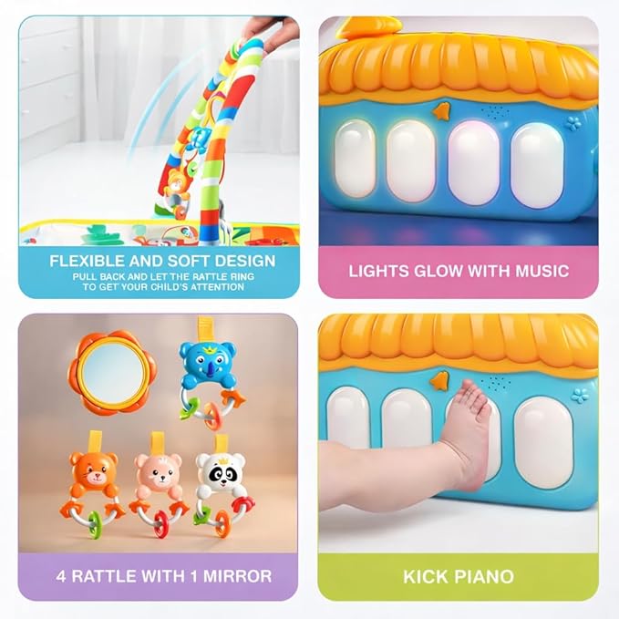 Kick and Play Multi-Function ABS High Grade Plastic Piano Baby Gym and Fitness Rack Products