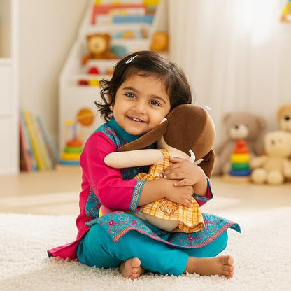 Huggable Gudiya Ria Doll Soft Toy for Baby Girls/Kids | Washable & Super Soft Fabric Body|Stuffed Plush | Ideal Gift for Birthday/Rakhi/Raksha Bandhan - 45cm