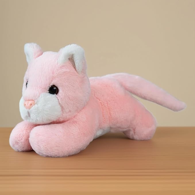 Cat Stuffed Plush Animal | Teddy Bear Soft Toy |Ideal for Birthdays & Special Occasions Girls/Boys, Baby Kids -Pink, 25Cm