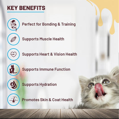 Cat Creamy Lickable Treat (15g x 5 Sachets) 75g + 75g Total 150g| Real Chicken | All Breeds | Supports Immune Function | Supports Skin, Coat & Muscle Health
