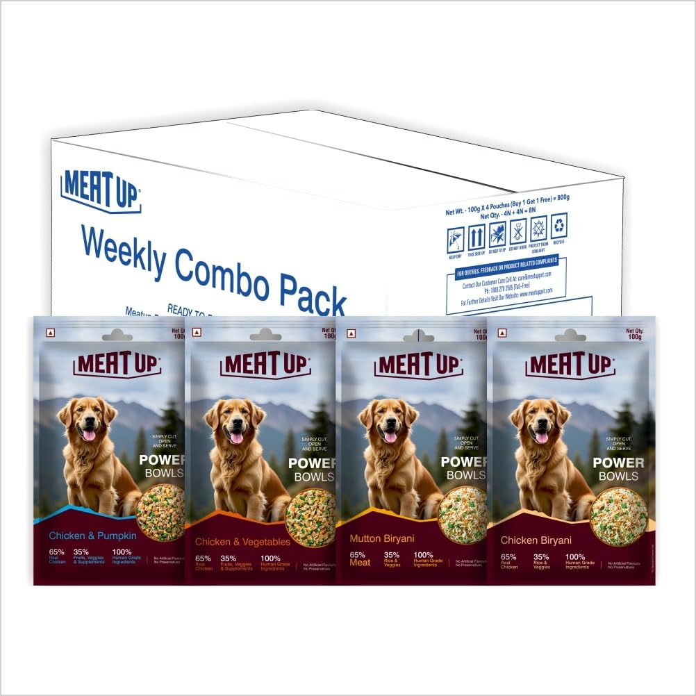 Dog Fresh Pet Food Weekly Combo Pack of 4 Biryanis – Mutton, Chicken, Veg & Pumpkin (4 x 100g + 400g) Total 800g