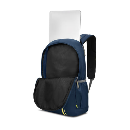 15L Laptop Backpack for Men & Women with Bottle Pocket | Padded Shoulder Straps, Multi Compartments | Travel & College Bag | Dark Blue