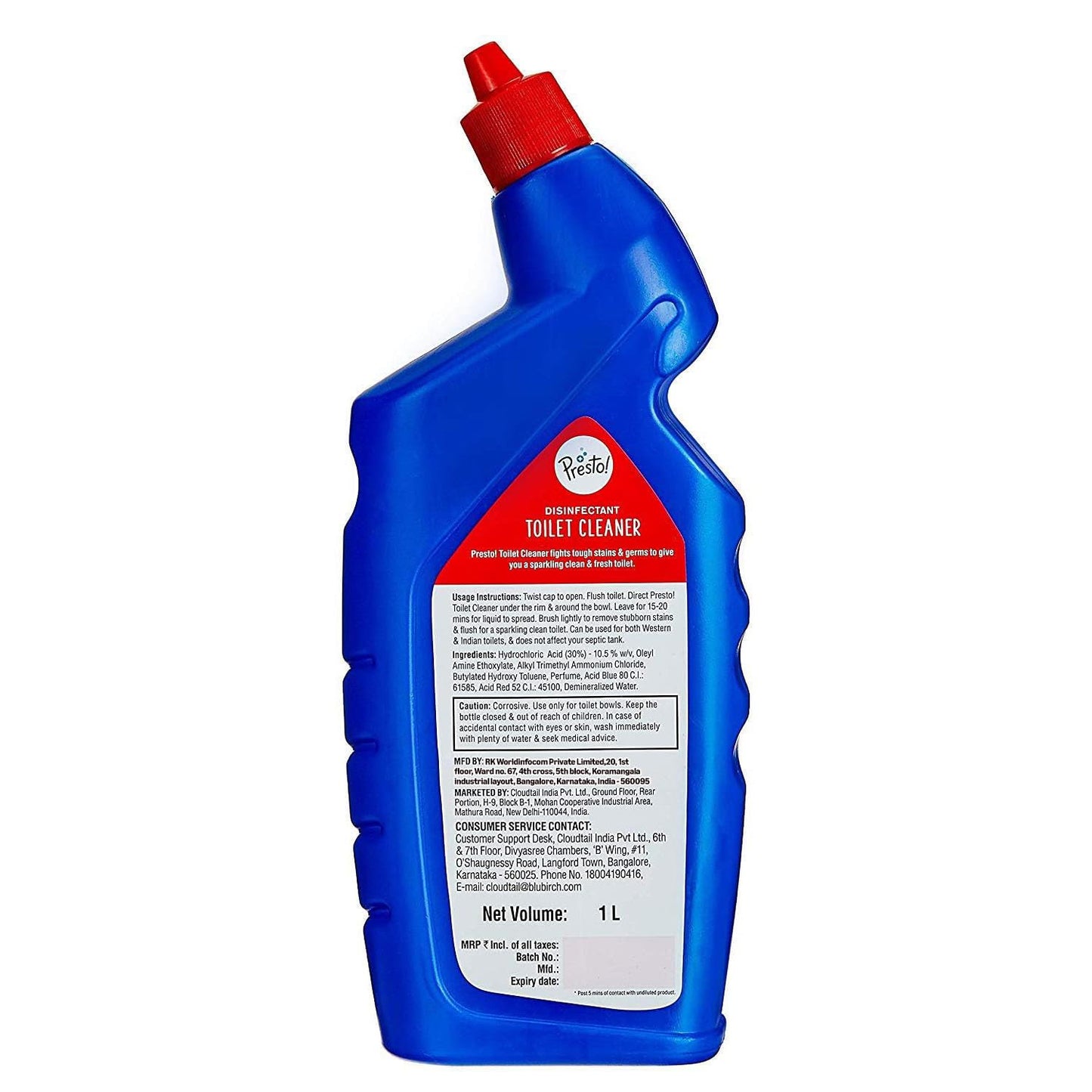 Presto! Disinfectant Toilet Cleaner Original | 2 Litres (1L x 2 Pack) | Kills 99.9% Germs | Tough Stain Remover
